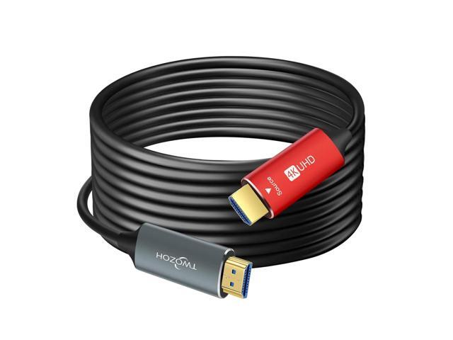 Twozoh HDMI Fiber Optic Cable 60FT, Long 4K Fiber HDMI Cord Supports 4K@60Hz/18Gbps