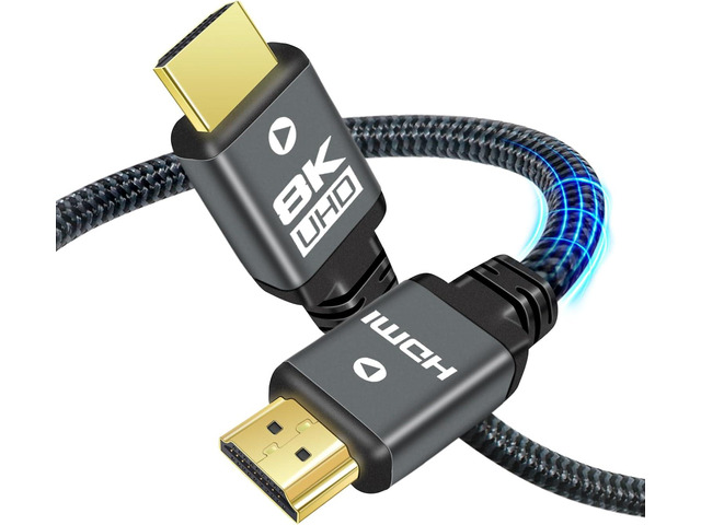 Yauhody 8K HDMI Cable 2.1 35ft, 48Gbps Ultra High Speed HDMI Cord Nylon Braidedl (10K 8K@60Hz 4K@120Hz 144Hz), HDCP 2.2 & 2.3, HDR10, 3D, eARC, ARC...