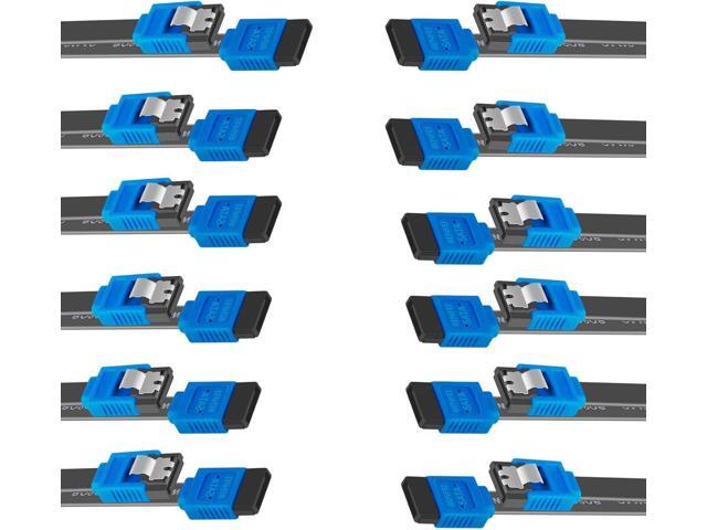 BENFEI SATA Cable III, 12 Pack SATA Cable III 6Gbps Straight HDD SDD Data Cable with Locking Latch 18 Inch for SATA HDD, SSD, CD Driver, CD Writer.