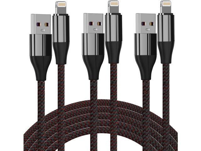 FEEL2NICE [MFi Certified Lightning Cable,3 Pack 3 Ft iPhone Charger Cable & Data Sync Fast 3 Foot Nylon Braided Cord Compatible with iPhone Xs...