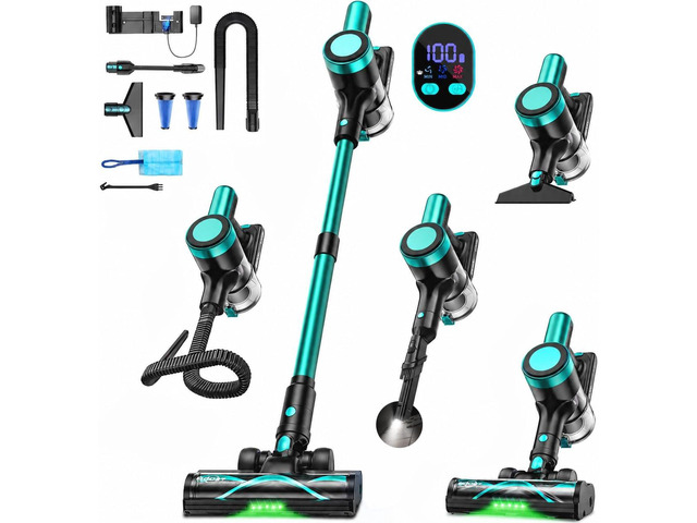 Cordless Vacuum Cleaner, 58KPa/60Mins 10 in 1 Self-Standing Stick Vacuum