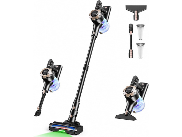 Trucozie Cordless Vacuum Cleaner, 8-in-1 Lightweight Stick Vacuum with 45mins Runtime, Powerful Suction, Green Light & Self-Standing Vacuum...