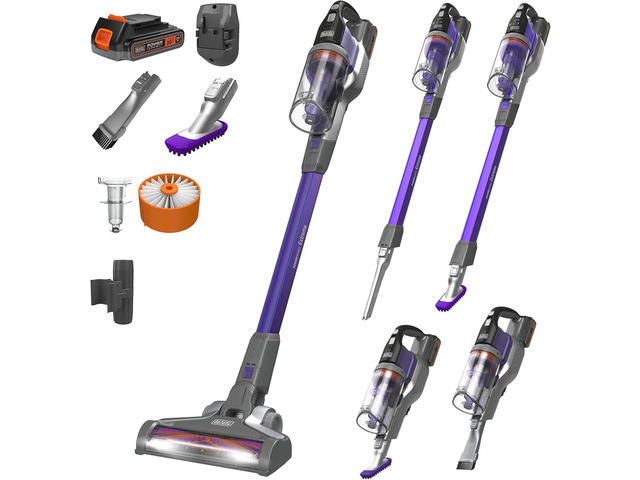 BLACK+DECKER Pet Hair Vacuum, Cordless Vacuum Cleaner Pet Hair, Up to 55 Minutes of Runtime, Interchangeable Floorhead, Maximum Suction,...