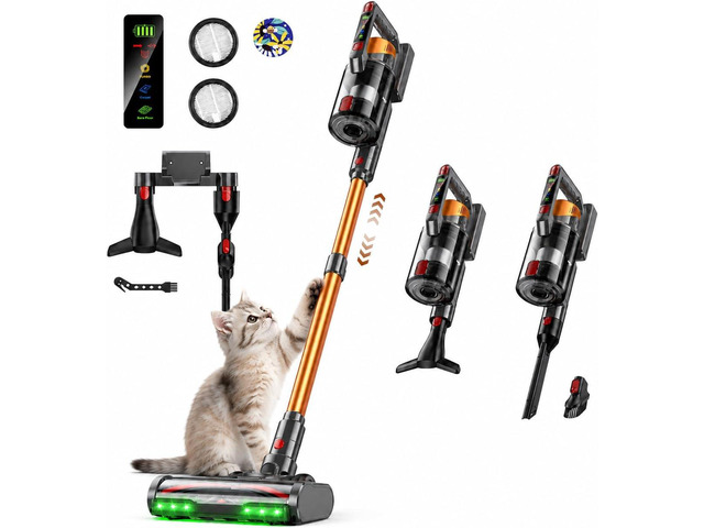 TechRise Cordless Vacuum Cleaner 650W 55KPa 70-Mins with LED Headlight