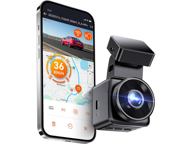 Vantrue E1 Lite 1080P Mini Dash Cam, 60fps HDR Night Vision Car Camera