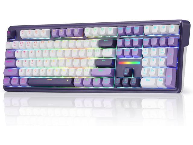 K745 PRO Wireless Gasket RGB Gaming Keyboard, 108 Keys Mechanical Keyboard w/Extra 4 Hotkeys, Hot-Swap Socket, 5-Layer Noise Dampening, See-Through.