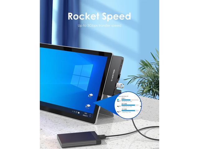 LENTION Surface Pro Dock, 5-in-1 Surface Pro 7 Hub, 4K@60Hz USBC to HDMI Hub, USB C to Gigabit Ethernet Hub, 2 x USB 3.0 Hub, PD 60W Type C...