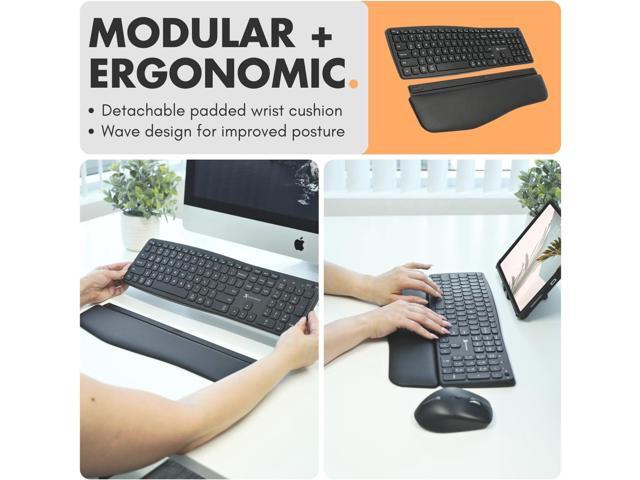 X9 Backlit Wireless Keyboard and Mouse (Bluetooth + 2.4G) Ergonomic Keyboard and Mouse Wireless Combo with Wrist Rest, Rechargeable, Light Up,...