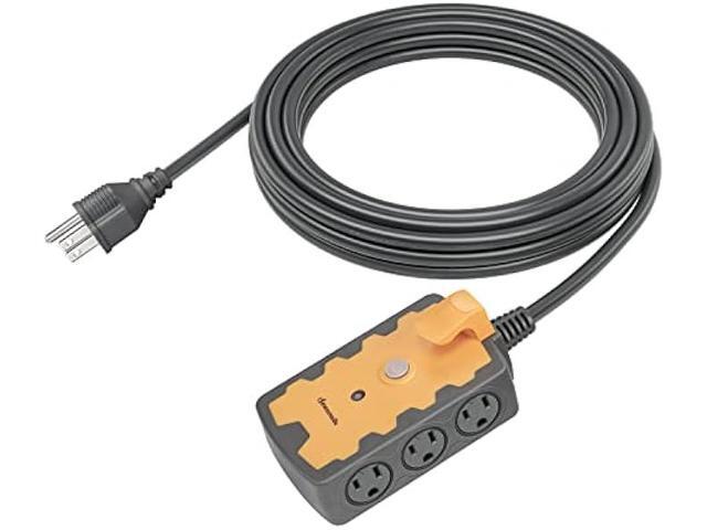DEWENWILS Workshop Power Strip, 6-Outlets Strip with 15 FT Extension Cord, Heavy Duty 14/3C Gauge, SJTW Power Cord for Indoor Outdoor, 15A Circuit.