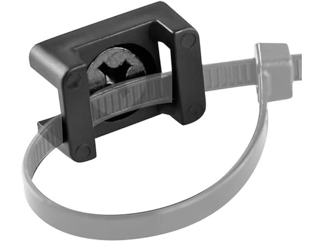 Pro-Grade, Slim, 1x .6 Cable Tie Mounts With Screws 100 Pack. High Strength, Black Zip Tie Bases For Wire Management. Permanently Anchor To Wall,...