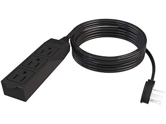STANLEY 31132 3-Outlet 15FT Extension Cord with Flat Plug, Black