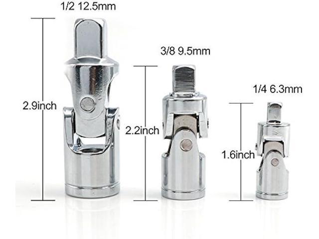 Universal Joint Set, Joint Adapter Ratchet Socket, Universal Sleeve Manual Tool Designed for All The Hexagonal Side Handle, 1/4-Inch, 3/8-Inch,...
