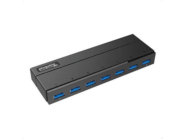 Plugable 7-Port USB 3.0 Hub with 36W Power Adapter - Driverless - Effortlessly Connect Devices and Transfer Data at High Speeds