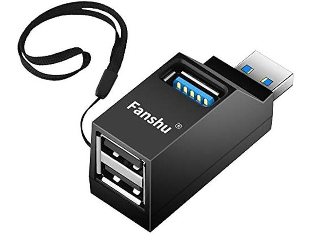 USB 3.0 Hub, Fanshu 3 Port Mini Portable Fast High Speed Bus Powered Data USB Hub Transfer, Splitter Box Adapter Expansion for PC Notebook Laptop...