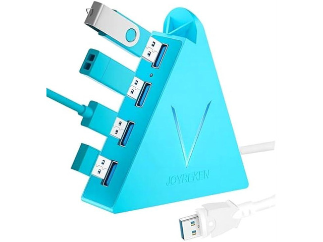 USB 3.0 Hub,4 Port USB Hub Tower,2ft Cable USB Splitter for Laptop, PC, Xbox One, PS4, PS5, iMac, Surface Pro, XPS, Desktop, Flash Drive, Mobile...