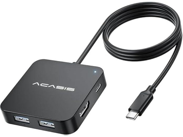 USB C Hub Long Cable 4FT 10Gbps, Multiport Adapter with 4K 60Hz HDMI, 100W Power Delivery, 3 USB A3.1+1 USB-C 3.1 Data Port, USB c to HDMI Adapter...