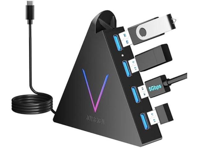 USB C Hub 4 Ports JoyReken,USBC to USB Hub with 2FT Extended Cable,Type C to USB Adapter for MacBook Pro/Mini,iMac,Surface,Gaming Laptops,PS5,Flash...