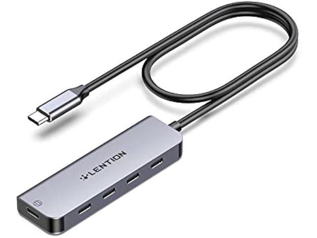 LENTION USB C Hub, 2FT Long Cable Multiport Adapter, 4 USB3.0 Ports (USB-C Type, 5Gpbs), Powered Port,Compatible MacBook Pro, iMac, iPad Pro,.