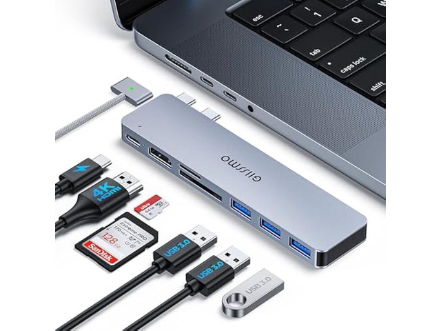 USB C Adapter HDMI Hub for MacBook Pro/Air M1 M2 M3 2024 2023 13 15 16,Mac USB Adapter 7-in-2, MacBook Accessories with HDMI, USB C and 3 USB A 3.0...