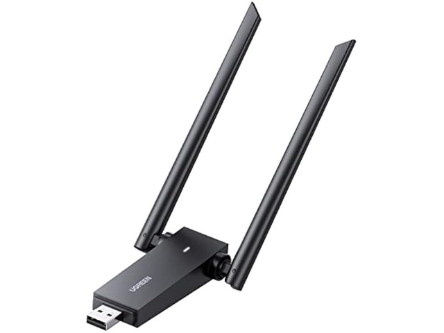 UGREEN USB WiFi Adapter, AC1300 5dBi High Gain Dual Antennas, 5G/2.4G Dual Band, 164ft Wide Range, USB 3.0 WiFi Adapter for Desktop PC Laptop,...