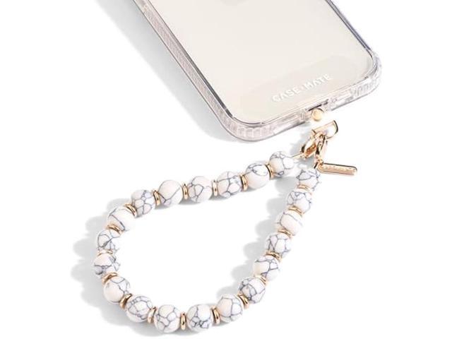 Case-Mate Phone Charm with Beaded Marble - Detachable Anti Theft Strap - Hands-Free iPhone Wrist Strap for Women - Phone Chain Wristlet - Fits.