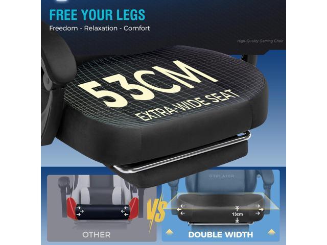 GTPLAYER Gaming Chair Fabric with Pocket Spring Cushion, High Back Ergonomic Computer Chair with Footrest for Adults Lumbar Support Swivel Game...