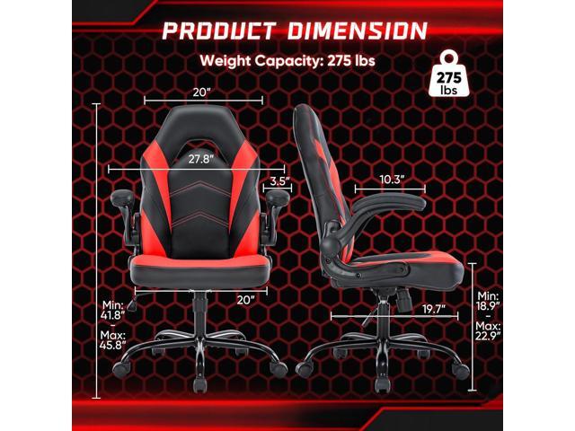 DUMOS Computer Gaming Home Office Chair - Ergonomic Big and Tall Desk with PU Leather Lumbar Support, Height Adjustable High Back Video Game with...