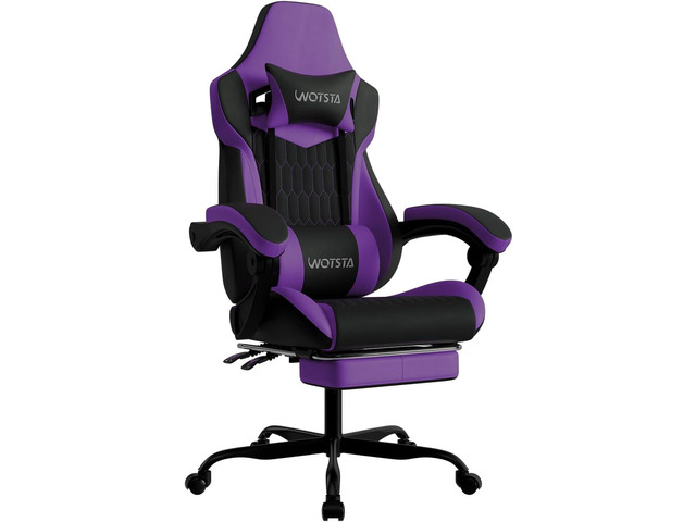 Gaming Chair with Footrest, High Back Gaming Chairs PVC Leather Ergonomic Gamer Chair with Adjustable Headrest Lumbar Support Racing Style Video...