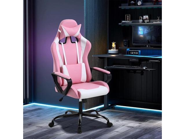 Pink Gaming Chair, Ergonomic High Back Video Game Chair Racing Style with Lumbar Support, Headrest & Arms Gaming Chair for Adult Kids Heavy Duty.