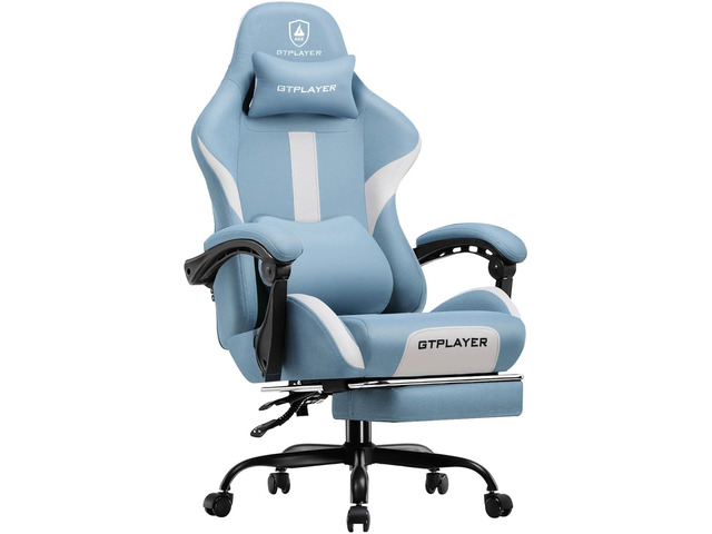 GTRACING Gaming Chair Ergonomic Office Chair with Foot Rest & Pocket Spring Cushion, High Back Computer Desk Chair with Headrest & Lumbar Support,...