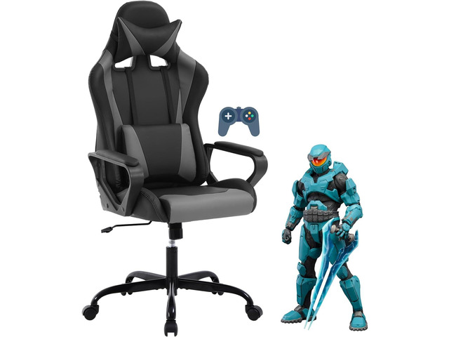 High Back Gaming Chair PC Computer Chair Office Chair for Adult Teen Kids, Ergonomic PU Leather Game Chair w/Lumbar Support Headrest Adjustable...