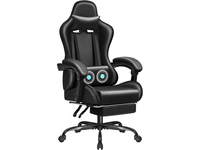 JUMMICO Gaming Chair Ergonomic Computer Chair with Footrest and Massage Lumbar Support, Height Adjustable Video Gaming Chair with 360° Swivel Seat...