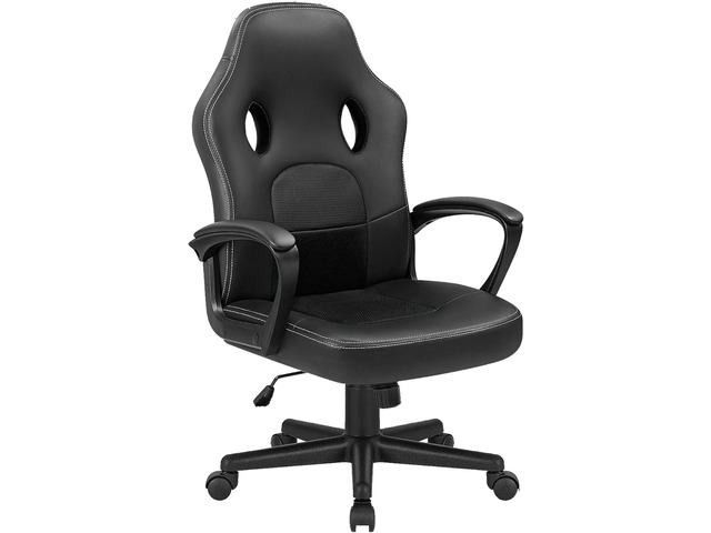 GUNJI Computer Chair PU Leather High Back Office Modern Racing Style Game Chair Adjustable Executive Ergonomic Desk with Padded Armrests and Lumbar...