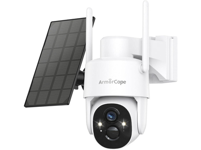 Solar Security Cameras Wireless Outdoor,360Â° View Battery Powered with Spotlight Color Night Vision,2K WiFi Home Security,PIR Sensor,Wireless Easy...