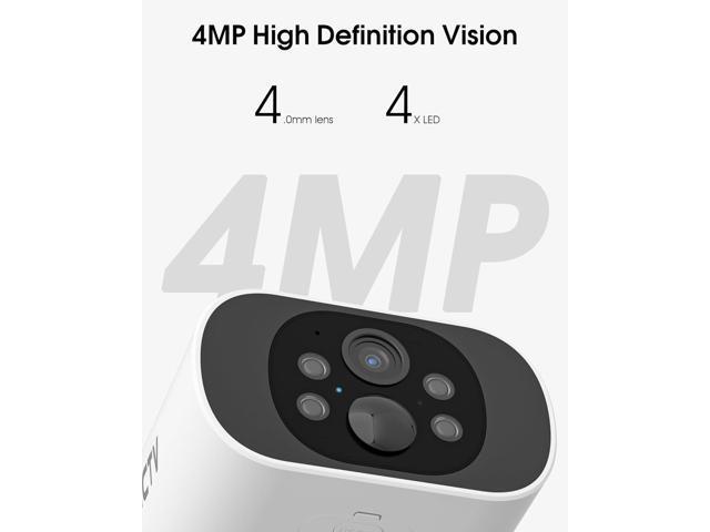 Solar Security Camera Outdoor Wireless, 4MP Battery Powered Home Surveillance Camera with Embedded Solar Panel, PIR Motion Sensor, 2.4G/5G Dual...