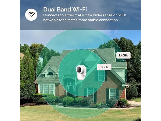 Luna 2K Indoor Cameras for Home Security, 2.4GHz & 5GHz WiFi, 360-Degree Pan-Tilt, Built-in Spotlight, Human Auto Tracking, Siren, Pet/Dog/Baby...