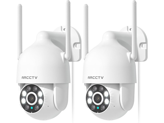 2K Security Cameras Outdoor, 360°Pan-Tilt View 2.4G/5G WiFi Security Camera with Motion Tracking, Spotlight & Siren, 2-Way Audio, Full Color Night...