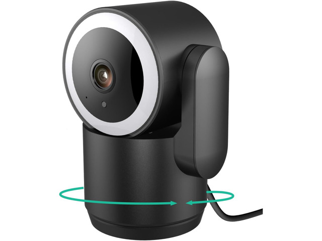 Luna 2K Indoor Cameras for Home Security, 2.4GHz & 5GHz WiFi, 360-Degree Pan-Tilt, Built-in Spotlight, Human Auto Tracking, Siren, Pet/Dog/Baby...