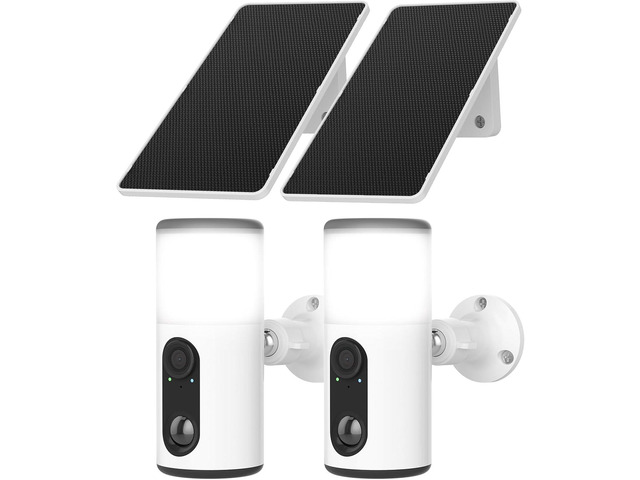 ANRAN Solar Security Cameras Wireless Outdoor with Light,2K Porch Floodlight Camera with Color Night Vision & AI Motion Detection,2-Way Talk...