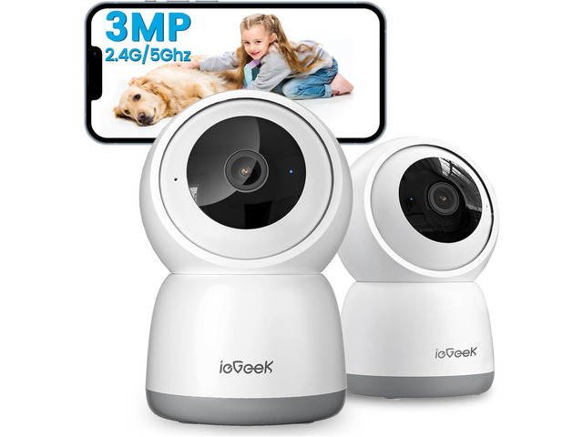 ieGeek 2K Indoor Security Camera, 5G/2.4G WiFi Pet Cameras for Home Security, 360Â° Dog Cam w/Auto Tracking, Smart Motion Detection, Phone App, Baby...