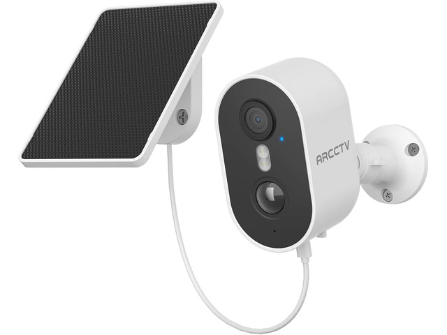 Security Camera Wireless Outdoor, 4MP Recharge Battery Powered WiFi Camera with Solar Panel, Motion Detection, Color Night Vision, 2-Way-Audio,...