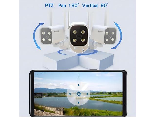 EVERSECU 2K WiFi PTZ Bullet Camera, Outdoor/Indoor, Pan/tilt, 2-Way Audio, Night Vision, Motion Detection Auto Tracking, Waterproof, Remote Access,...
