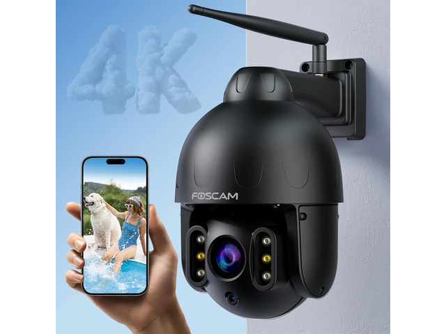 FOSCAM 4K/8MP Security Cameras Wireless Outdoor, 5GHz & 2.4GHz WiFi Surveillance Camera with Auto Tracking, 4X Optical Zoom,AI Human/Vehicle...