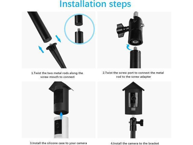 HOLACA Spike Pole Mount Ground Stake and Weatherproof Silicone Skin for Ring Stick Up Cam Battery HD Security Camera, Suitable for Stake into Soft...