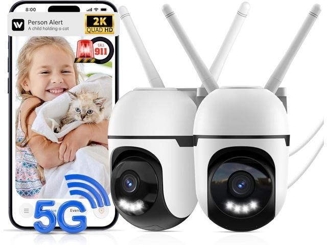 Smart AI Security Cameras Outdoor,5G & 2.4G WiFi Cameras for Home Security,2K & 360° PTZ Camera,911 Call for AI,IP66 Waterproof,Motion Detection,US.