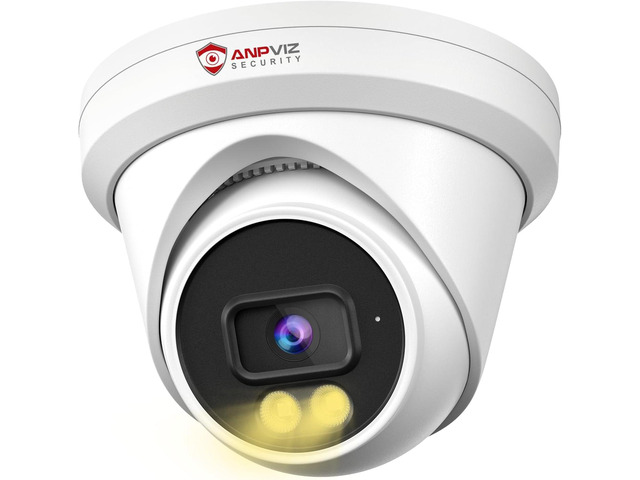 Anpviz 5MP PoE IP Turret Camera,Smart Color Night Vision 100ft, 512GB SD Slot,Human & Vehicle Detection,Built-in Mic,Security IP Camera Outdoor...