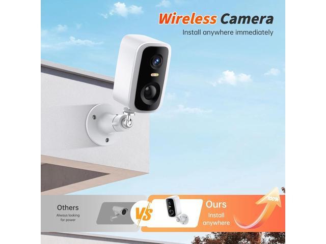 Security Cameras Wireless Outdoor - HD 2K Battery Powered Cameras for Home Security Outside, WiFi Surveillance Indoor AI Motion Detection Spotlight...