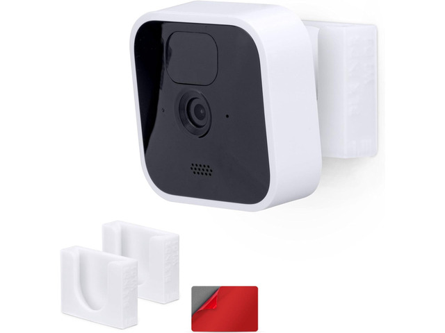 BRAINWAVZ Adhesive Blink Outdoor Indoor Camera Mount (3RD GEN), 2 Pack Holder, No Hassle Installation, No Screws, No Mess Bracket Stand, (White)