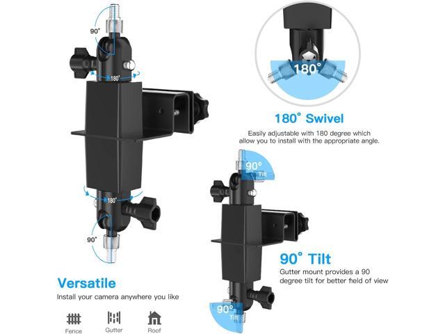 HOLACA 2-in-1 Weatherproof Gutter Mount for Stick Up Cam/Pro Solar Panel, Spotlight Cam Pro Battery and Outdoor Cam Plus Battery Outdoor Mount...