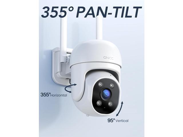 GNCC GK2 Outdoor Security Camera 1080P Home Surveillance with AI Motion Detection, 2.4G WiFi, 355° Pan-Tilt, Color Night Vision, Spotlight, Two-Way...